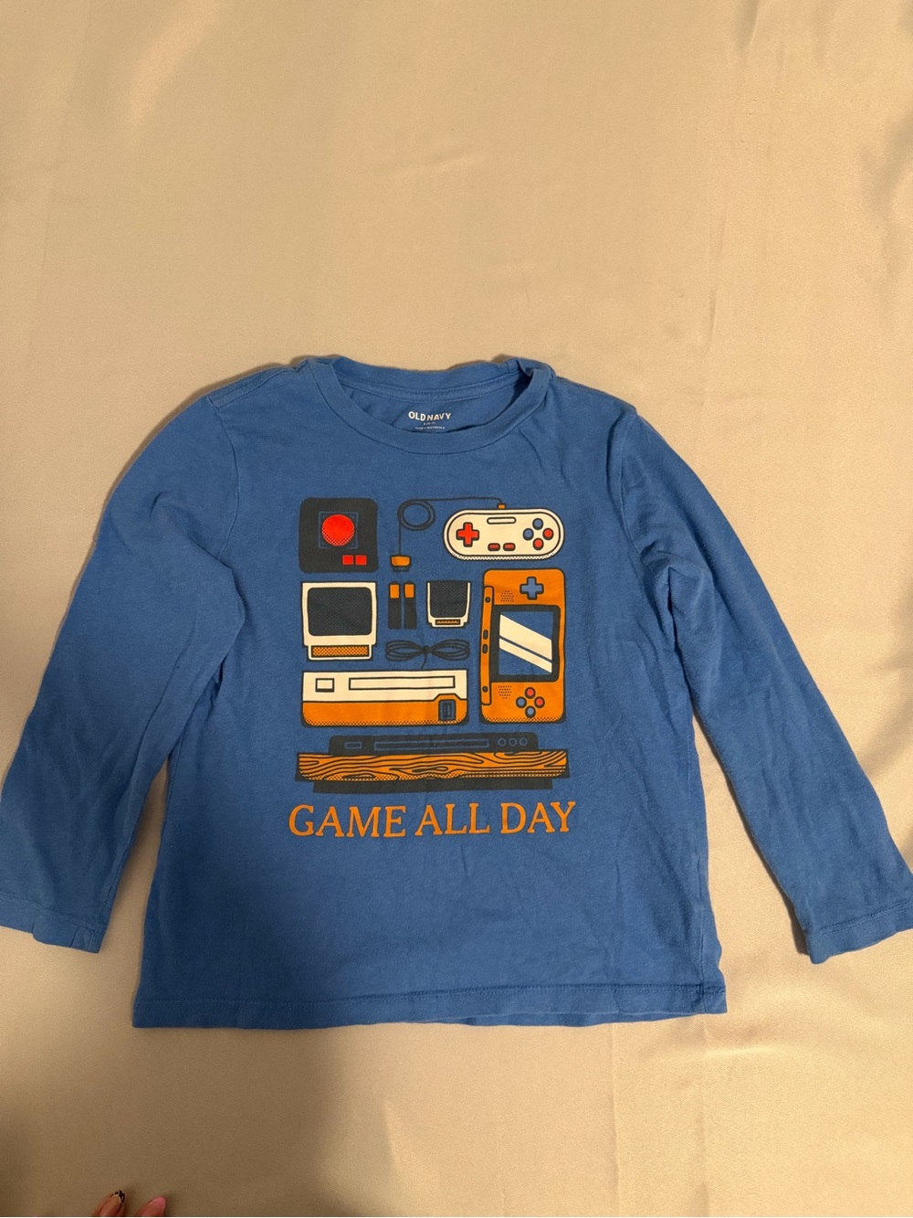 Old Navy Boys' Blue 'Game All Day' Long-Sleeve Tee